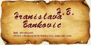 Hranislava Banković vizit kartica